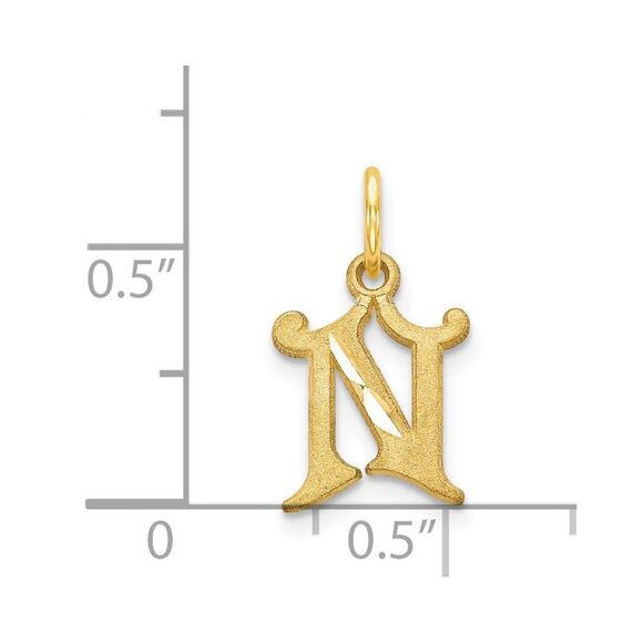 14k Yellow Gold, Isabelle Collection, Mini Letter N Initial Charm - Picture 4 of 5